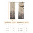 thumbnail image 6 of Chinese Ink Painting Blackout Curtains for Bedroom, Pink Peach Blossom Branches Thermal Insulated Kitchen Drapes with Grommets, Light Blocking Window Treatment, 2 Panels 27.5" x 39", 6 of 7