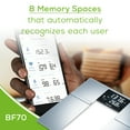 thumbnail image 3 of Beurer Body Fat Scale, Body Weight, Body Fat, Body Water & More, Smart Digital Scale for Full Body Analysis, BMI & Calorie Display, App Sync via Bluetooth, User Recognition, 8 Memory Spaces, BF70, 3 of 10