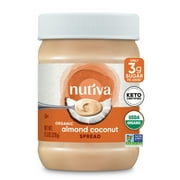 Nutiva Organic Almond Coconut Spread,11.5 oz- 3g Sugar Per Serving Peanut Free, Low Carb, Non-GMO, Gluten Free, Keto Certified, Paleo, Vegan, Smooth, No Stir