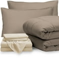 thumbnail image 2 of Bare Home Microfiber 7-Piece Taupe and Sand Bed in a Bag, Full, 2 of 5