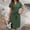 Dark Green, variant on Women's Elegant Short Sleeve V Neck High Waist Dress Summer Casual Dress With Belt, 2XL
