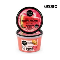Organic Shop Watermelon & Peach, Hydration & Exfoliating Body Scrub, 100% Vegan & Organic, Daily Exfoliant, Detox & Moisturizer, Body, Face, Hand & Foot, Intensive Care & Skin Toning. 250ml. Pack-2