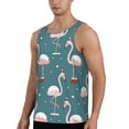 thumbnail image 2 of Fotbe Flamingo Pattern Men's Quick Dry Workout Tank Top Gym Muscle Tee Fitness Bodybuilding Sleeveless T Shirt Breathable Workout Shirt-, 2 of 9