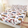 thumbnail image 4 of Castle Fairy Watercolor Splash Motocross Full Size Sheets 4-Piece for Teens, Dirt Bike Rider Bed Sheets for Bedroom, Blue Orange Red, 4 of 6