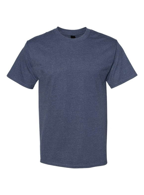 Hanes Mens Beefy-T Short-Sleeve T-Shirt, 5XL, Heather Navy