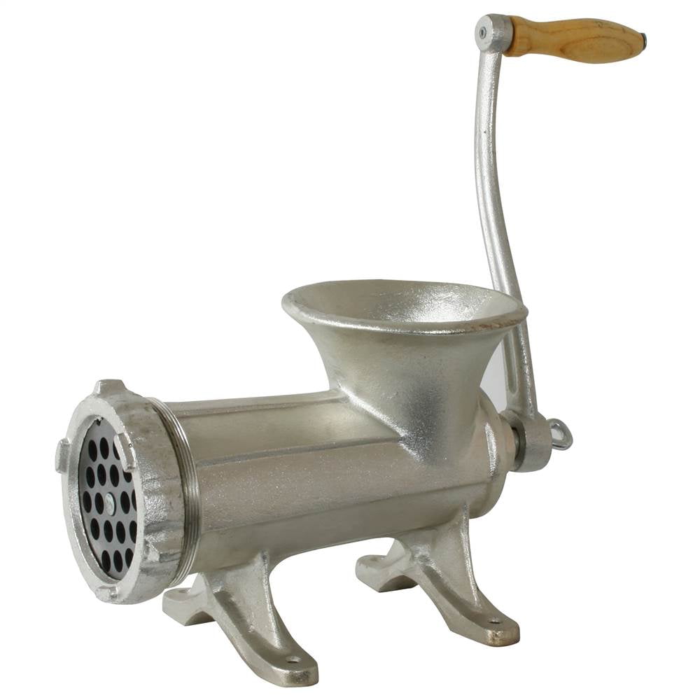 Meat Grinder w Hand Crank in Silver 