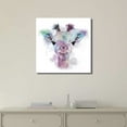 thumbnail image 2 of wall26 - Fun and Colorful Splattered Watercolor Giraffe - Canvas Art Home Art - 12x12 inches, 2 of 4