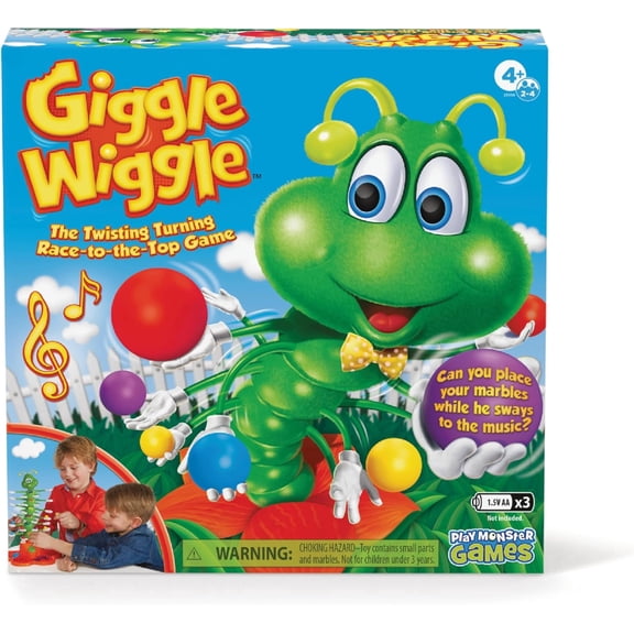 Giggle Wiggle Board Games for Kids, Family Game Night, Hand-Eye Coordination, Preschool Games, The Wiggle Race to Get Your Marbles to The Top Game, Ages 4 , Batteries Not Included