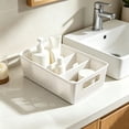 thumbnail image 2 of Plastic Divided Storage Basket, Removable Insert Organizer Bin for Bathroom Office, White, 10.87 x 6.14 x 2.95 inch, 2 of 6