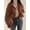 Brown, variant on Women's Spring/Autumn Army Green Short Jacket & Retro Versatile Cargo Style Top & Slimming & Height Enhancing & Drawstring Adjustable Hem Fall