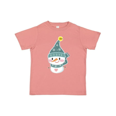 

Inktastic Cute Christmas Snowman in Blue Hat and Scarf Gift Toddler Boy or Toddler Girl T-Shirt
