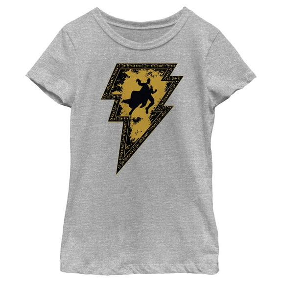Girl's Black Adam Antihero Shadow  Graphic Tee Athletic Heather X Large
