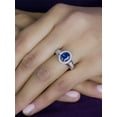 thumbnail image 3 of Diamond-Capitals 2.15 Carat New Oval Cut Blue Sapphire Gemstone with Natural Diamond Wedding Ring for Ladies Solid 14K White Gold Size 4, 3 of 7