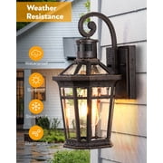 OPAXIS Motion Sensor Outdoor Porch Lights, 2 Pack Oil Rubbed Bronze Exterior Light Fixture, Dusk to Dawn Outdoor Lighting Wall Mount for Patio, Garage