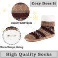 thumbnail image 4 of Men's Slipper Socks Fleece Lined Non-slip Soles,Winter Soft Thick Cozy Indoor Home Boots Anti-skid Gripper Bottoms,Knitted Warm Fuzzy House Shoes,Christmas Gifts, 4 of 5