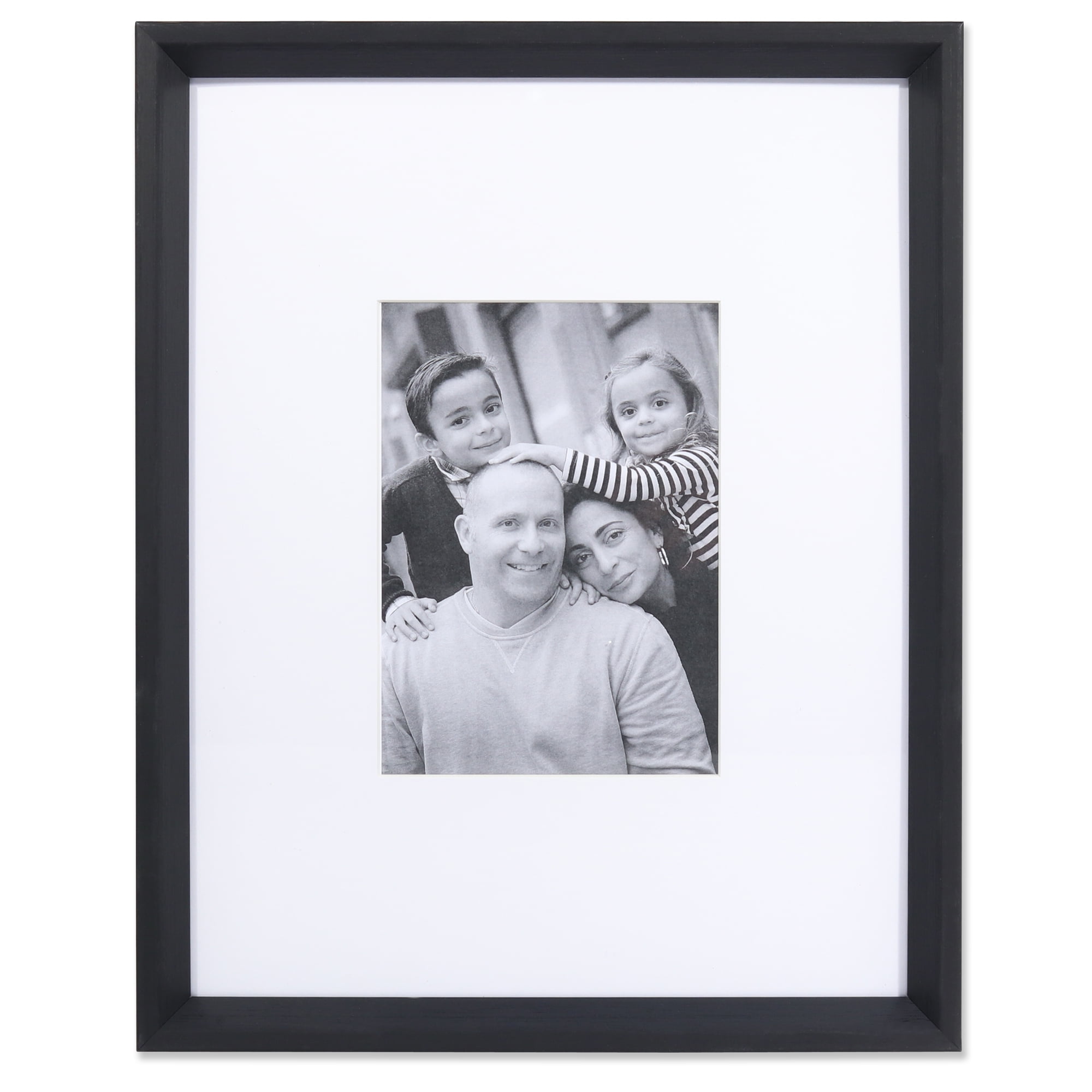 Lawrence Frames 5x7 Wide Border Matted Frame Gallery Black 11x14