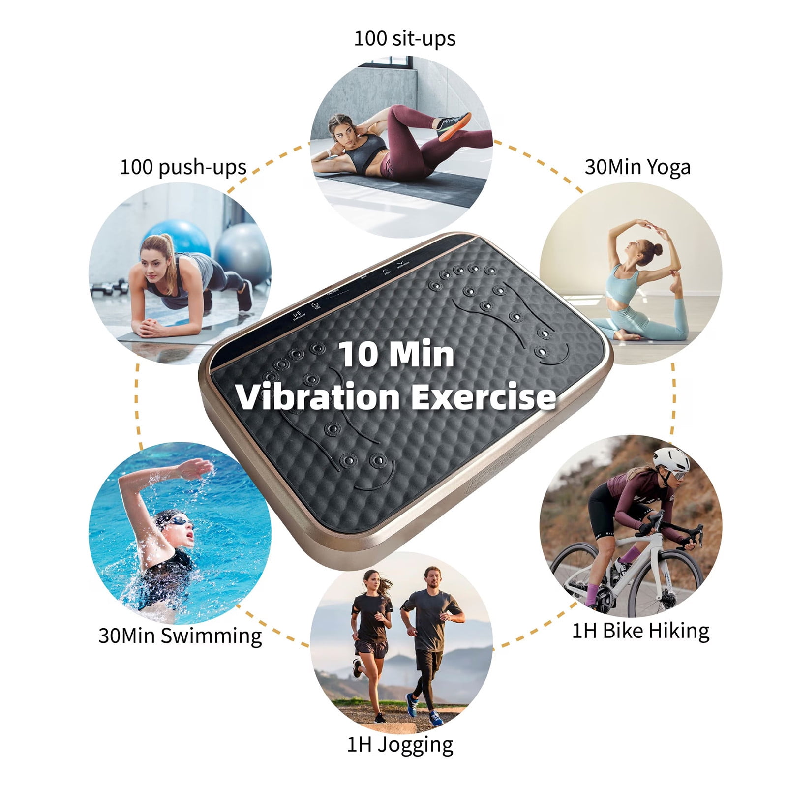 WEGFTDUOP Vibration Plate Exercise Machine with 120 Speed Levels - Vibrate Stand Shake-Whole Body Workout Platform for Weight Loss & Lymphatic Drainage