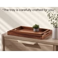 thumbnail image 2 of Fibogollo Set of 2 Acacia Wood Serving Tray with Handles,Decorative Trays Platter,Breakfast Tray in Bed,Food Drinks Tray for Eating,Working,Storing, 2 of 6