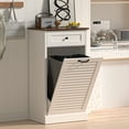 thumbnail image 3 of HARIPUL 13 Gallon Tilt Out Trash Cabinet, Freestanding Kitchen Trash Cabinet with Louvered Door,White, 3 of 6