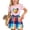 Pink, variant on SGFCWSX Girls 2 Piece Outfits Ruffle Short Sleeve Heart Print Tops Belted Plaid Skirt Summer Casual Clothes Set Hot Pink Size 6