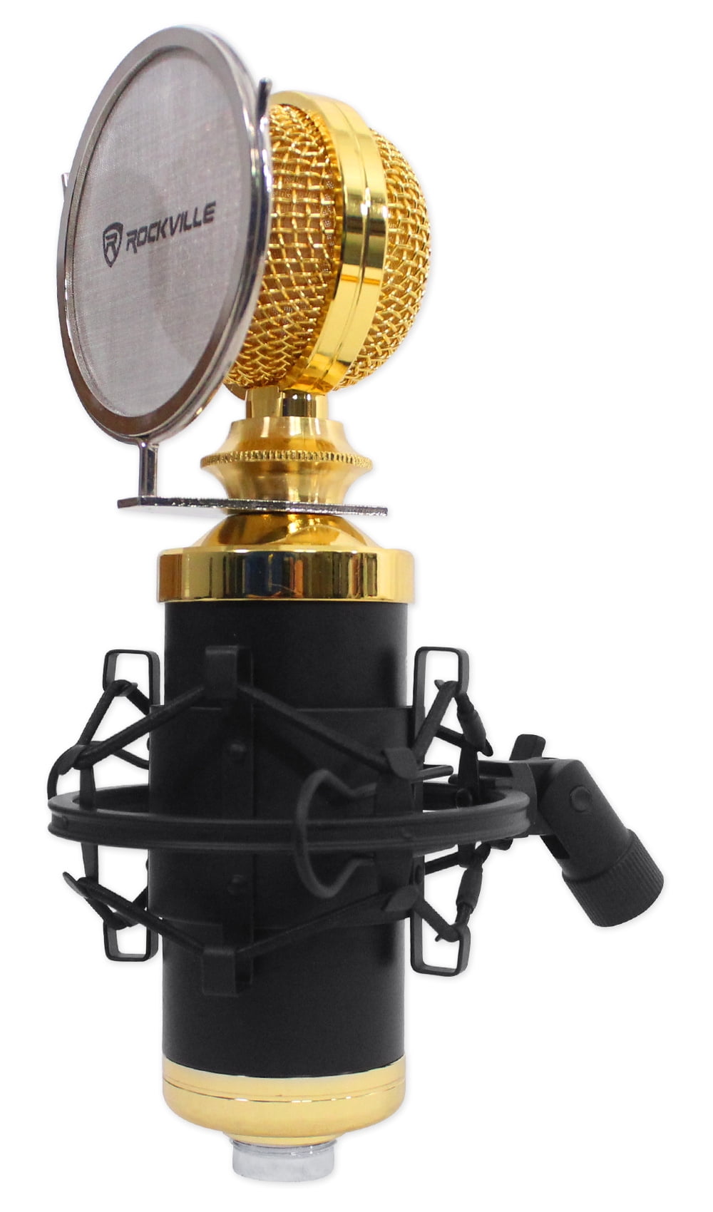 Rockville RCM02 Studio Recording Condenser Microphone Mic+Boom Arm+Desk Clamp