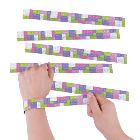 Girl Color Brick Slap Bracelet - Party Favors - 12 Pieces