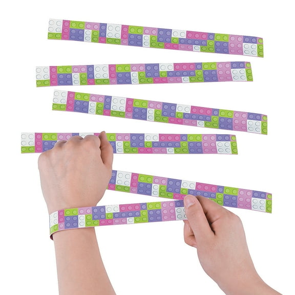 Girl Color Brick Slap Bracelet - Party Favors - 12 Pieces