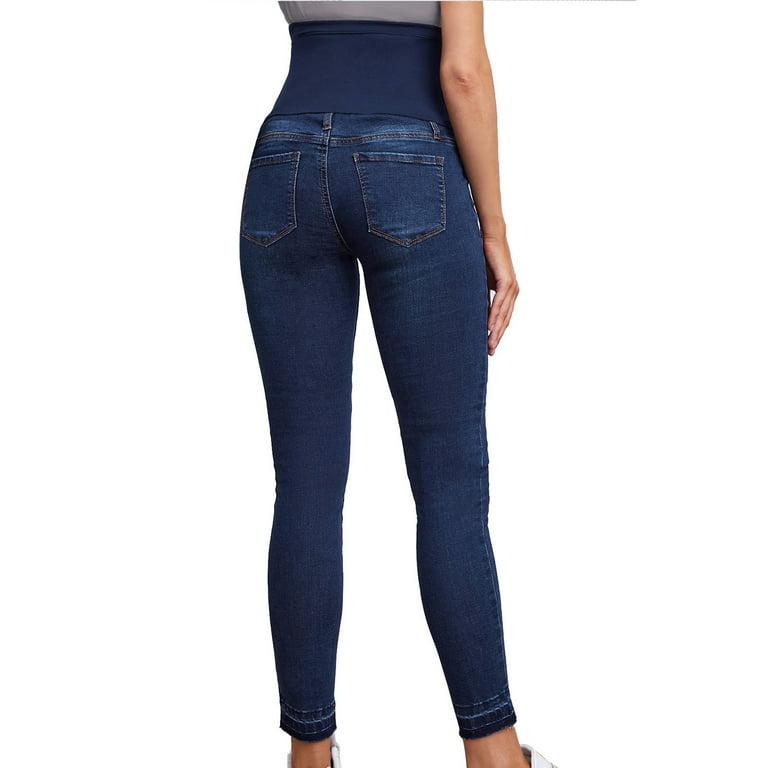 Frostluinai Women's Maternity Jeans Over Belly Skinny Denim