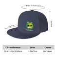 thumbnail image 2 of DouZhe Flat Brim Cap Snapback Hat, Cartoon Angry Alien Prints Adjustable Blue Adult Baseball Cap, 2 of 6