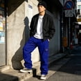 thumbnail image 2 of Rexolia Mens Designer Cargo Sweatpants Relaxed Multi Pocket Drawstring Waist Straight Leg Casual Blue L, 2 of 9