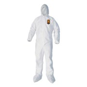 KleenGuard 44335 A40 Elastic-Cuff Ankle Hood Boot Coveralls - 2XL,WHT (25/CT)New