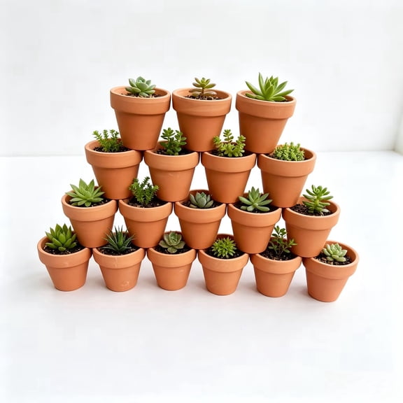 1.9Inch Terracotta Clay Mini Pots with Drainage Holes 18 Count