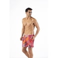 thumbnail image 2 of Solid Colored & Printed Quick Dry Summer Swim Trunks for Men, Swimwear, Bathing Suits, Swim Shorts with Various Colors & Designs, Abstract Red, Large, 2 of 11