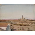 thumbnail image 2 of Jan Ciągliński 24x19 Gold Ornate Framed and Double Matted Museum Art Print Titled - At the Edge of the City and the Desert. from the Journey to Palestine (1901), 2 of 4