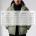 thumbnail image 4 of Men's Thick Puffer Jacket Solid Color Warm Hooded Winter Coat Stand Collar Zip Up Padded Outerwear for Daily, 4 of 7