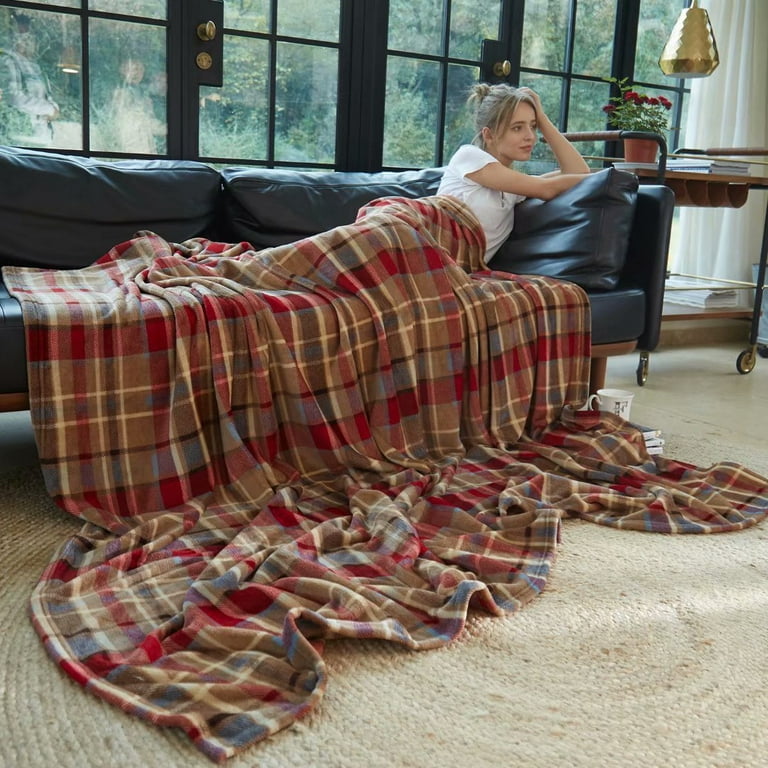 Merrylife Throw Blanket Decorative Home Couch Outdoor Travel Use Red Plaid 60 x 90 Walmart
