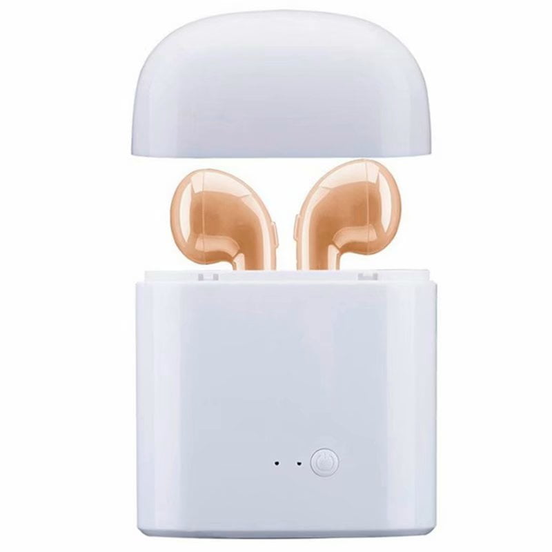 VicTsing HBQ I7 TWS Twins Wireless Earbuds Mini Bluetooth Headset Earphone with Charging Case for iPhone X 8 7 6s 6 Plus SE Samsung Galaxy and other cellphones (Gold)