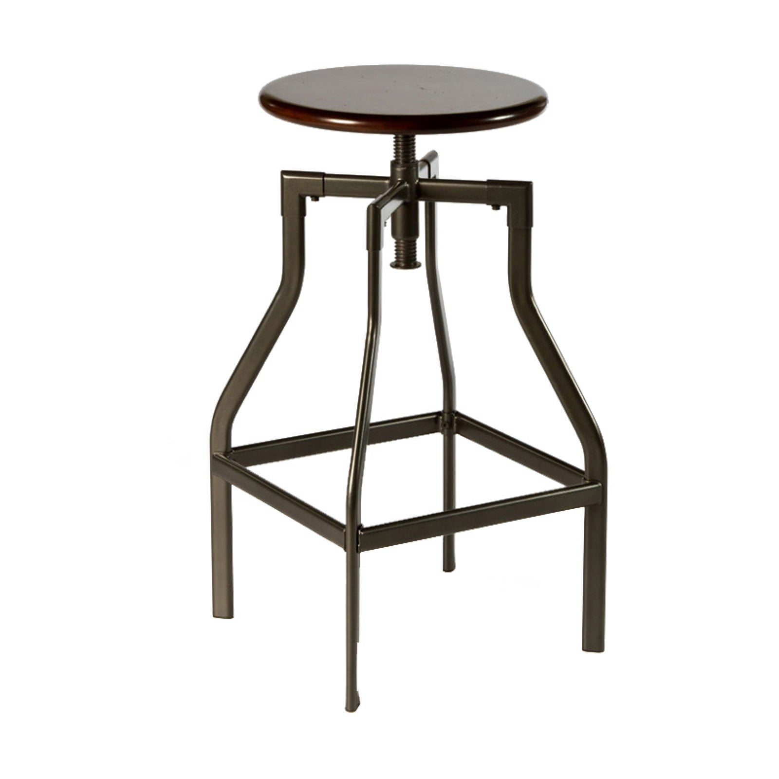 Hillsdale Furniture Cyprus Backless Adjustable Swivel Stool, Pewter Finish