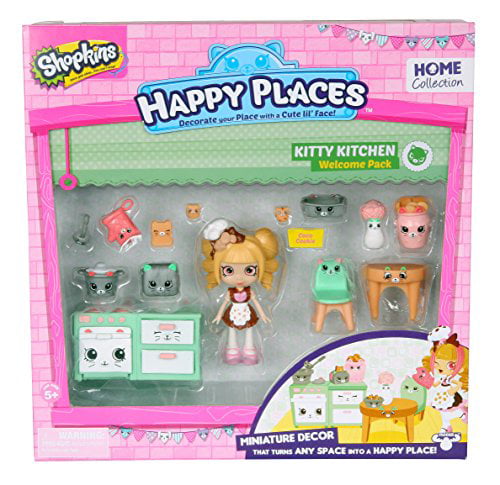 3 nascosti Petkins! Happy Places Shopkins Muffin Kitty cucina DECORATORE Pack 