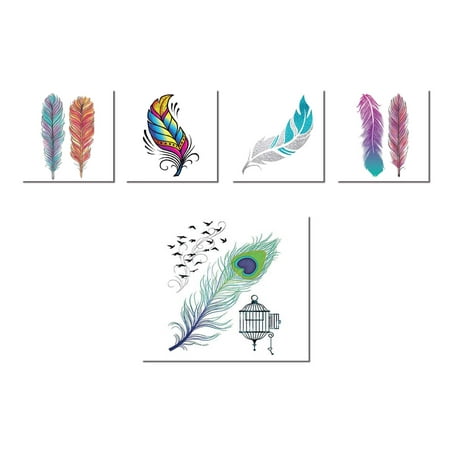 Feather Temporary Tattoo Pack (Best Peacock Feather Tattoos)