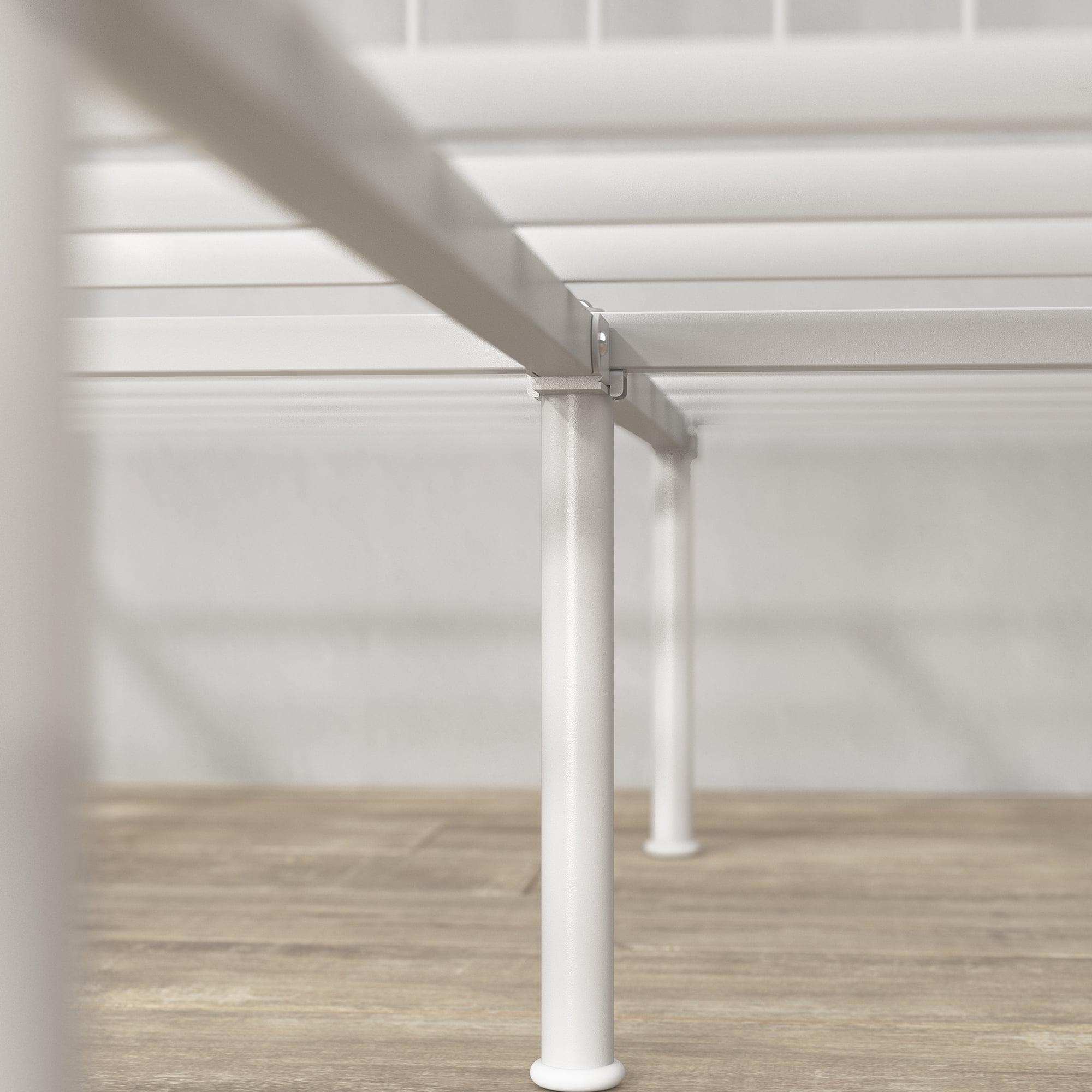 Zinus Florence 42" Metal Platform Bed Frame, White, King