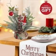 thumbnail image 5 of Desktop Christmas Tree with Lights,Christmas Candle Holders Christmas Decorations Red Fruit Simulation Leaves Santa Claus Room Decoration Desktop Ornaments(G 13in), 5 of 6