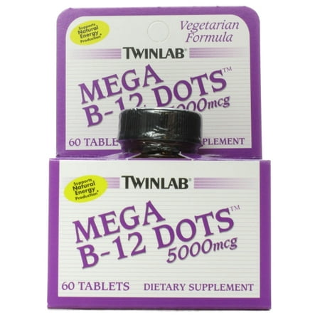 Twinlab Mega B-12 Dots 5000 mcg Tablets, 60 Ct