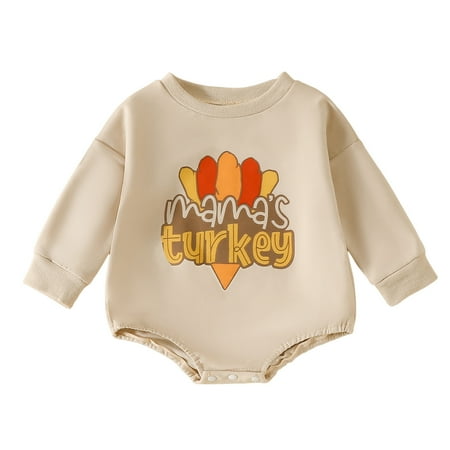 

QWZian Baby Boys Girls Long Sleeve Letter Prints Romper Fall Winter Kids Clothes Sizes 12-18 Months