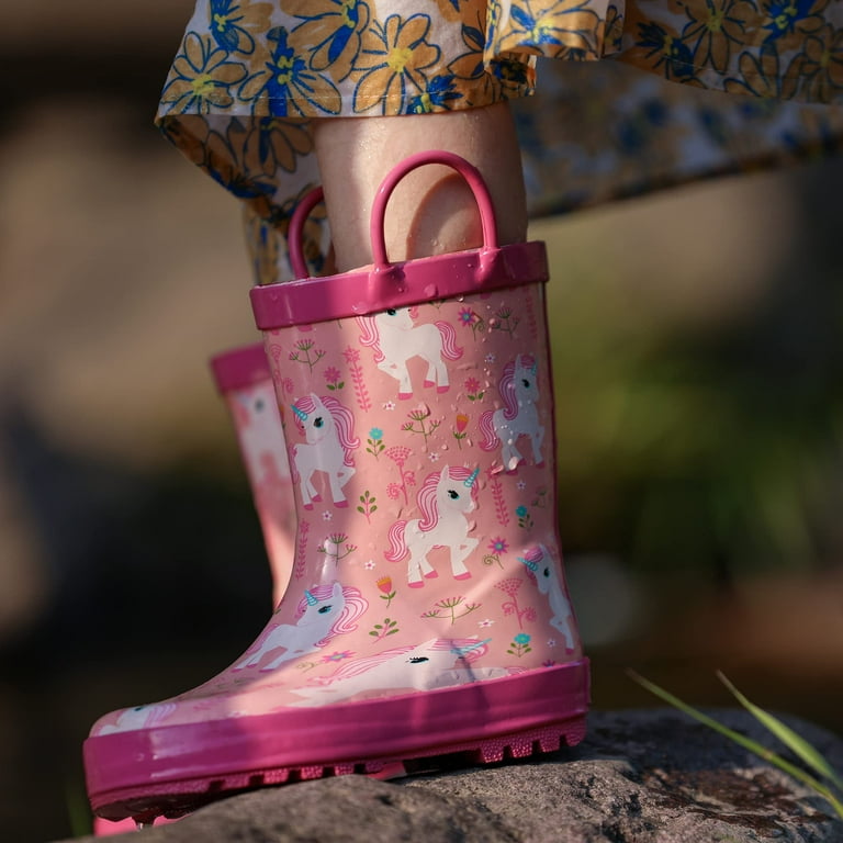 Girl Rain Boots Kids' Waterproof Rain Boots Fun Pattern Rubber - Main Image
