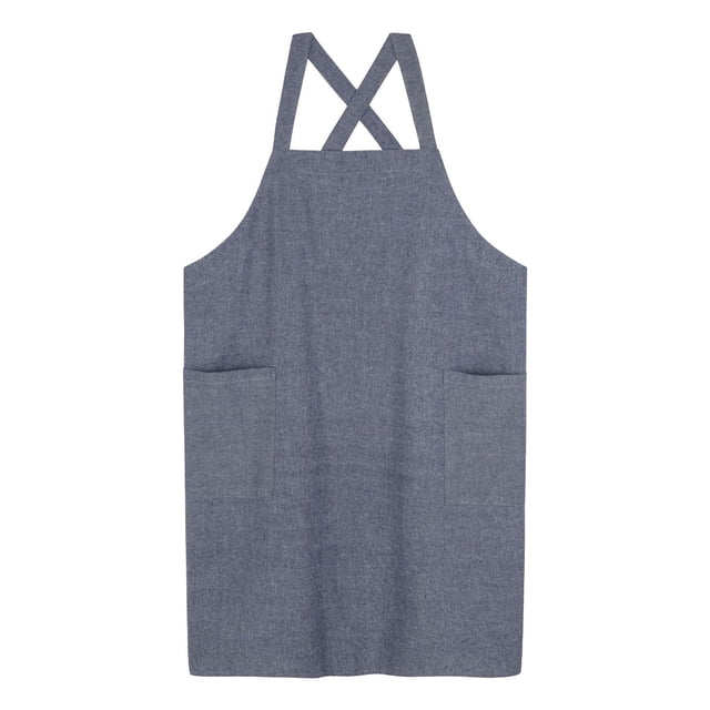 Delantal de cocina de algodón, delantal de Barista con bolsillos, vestido sin mangas, pintura de jardinería para cocina, Hotel, Chef, camarero, mujer azul oscuro Gloria delantal de cocina
