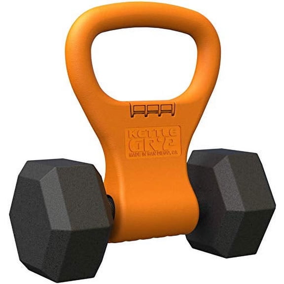 Kettle Gryp - Kettlebell Adjustable Portable Weight Grip Travel Workout Equipment Gear for Gym Bag, Crossfit WOD, Weightlifting, Bodybuilding, Lose Weight | Clamps to Dumbells |