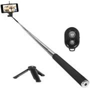 Deco Essentials Telescopic Metal 33" Selfie Stick w/ Tripod and Wireless Remote for iOS/Android, Perfect for travel, outdoor adventures, beach trips, parties, easy to store