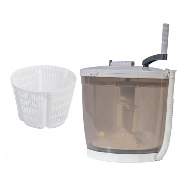 Rongfmy Hand Operated Clothes Washer Mini Hand Cranked Washing Machine for Household Gray
