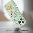 thumbnail image 2 of For  iPhone 16 Pro 6.3 inch Butterfly Ornaments Diamond Bling Glitter Hybrid Case - Teal, 2 of 3